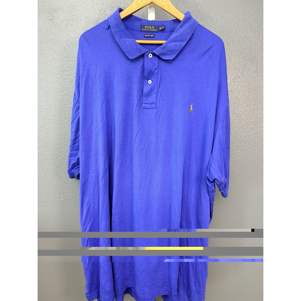 Polo Ralph Lauren Classic Fit Polo Shirt Blue Pima Soft Cotton 4XLT Tall